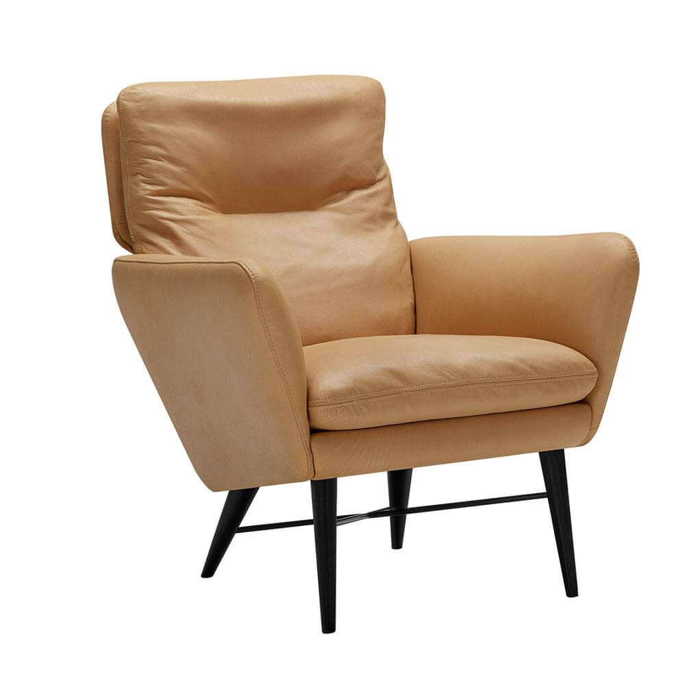 The Granary Agnes Armchair with Wood Legs Leather